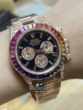 VIP NEW 2022 / N FACTORY BEST 1:1 / ROLEX DAYTONA RAINBOW 🌈 116595 DIAMOND ROSE GOLD 18K 40 X 12,2MM CAL.4130