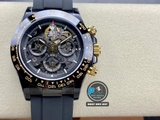 NEW 2023 / GET FACTORY BEST 1:1 / ROLEX DAYTONA BY BLAKEN DLC BLACK & RAINBOW DIAMOND BEZEL CAL.4130