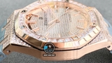 NEW 2021 / ORIGINAL FACTORY BEST 1:1 / AP ROYAL OAK 15402OR 41MM FULL DIAMOND SWAROVKI CAL.3120