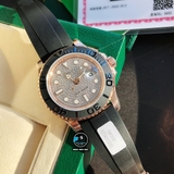 VIP NEW 2021 / ORIGINAL FACTORY 1:1 / ROLEX YACHT MASTER PAVE 40MM 126655 EVEROSE GOLD 18K 6UM