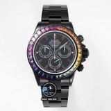 NEW 2022 / N FACTORY BEST 1:1 / ROLEX DAYTONA BLANKEN BLACK DCL DIAMOND RAINBOW CAL.4130