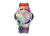 NEW 2022 / MS FACTORY BEST 1:1 / HUBLOT ONE CLICK STEEL DIAMOND RAINBOW KING GOLD 39MM HUB.1270