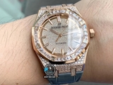 NEW 2021 / ORIGINAL FACTORY BEST 1:1 / AP ROYAL OAK 15402OR 41MM FULL DIAMOND SWAROVKI CAL.3120