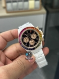 NEW 2023 / N FACTORY BEST 1:1 / ROLEX DAYTONA BY BLAKEN FULL CERAMIC WHITE  🌈 RAINBOW DIAMOND BEZEL CAL.4130