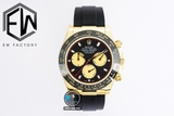 NEW 2021 / EW FACTORY BEST 1:1 / ROLEX DAYTONA OYSTERFLEX GOLD PVD STEEL 904L 7750