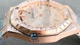 NEW 2021 / ORIGINAL FACTORY BEST 1:1 / AP ROYAL OAK 15402OR 41MM FULL DIAMOND SWAROVKI CAL.3120