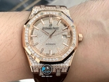 NEW 2021 / ORIGINAL FACTORY BEST 1:1 / AP ROYAL OAK 15402OR 41MM FULL DIAMOND SWAROVKI CAL.3120