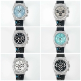 NEW 2022 / JVS FACTORY BEST 1:1 / ROLEX DAYTONA OYSTERFLEX 🌈 DIAMOND BAGUETTE 40 X 12,2MM CAL.7750