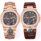 NEW 2023 / GR FACTORY BEST 1:1 / PATEK PHILIPPE NAUTILUS 5724 ROSE GOLD CAL.240PS FULL OPTION