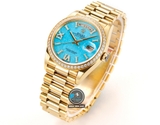 NEW 2023 / RA FACTORY BEST 1:1 / ROLEX DAYDATE 128238 GOLD 36 x 12,5MM DIAMOND BEZEL 💎 CORE 2834