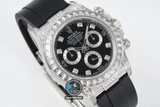 NEW 2022 / JVS FACTORY BEST 1:1 / ROLEX DAYTONA OYSTERFLEX 🌈 DIAMOND BAGUETTE 40 X 12,2MM CAL.7750
