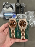 NEW 2022 / EW FACTORY BEST 1:1 / ROLEX DAY-DATE ROSE CHOCOLAT DIAL 40MM CAL.3255