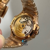 NEW 2023 / 3K FACTORY BEST 1:1 / PATEK PHILIPPE NAUTILUS 7118 LADY 35,2MM ROSE GOLD DIAMOND BEZEL CAL.324SC