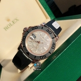 VIP NEW 2021 / ORIGINAL FACTORY 1:1 / ROLEX YACHT MASTER PAVE 40MM 126655 EVEROSE GOLD 18K 6UM