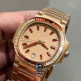 NEW 2023 / 3K FACTORY BEST 1:1 / PATEK PHILIPPE NAUTILUS 7118 LADY 35,2MM ROSE GOLD DIAMOND BEZEL CAL.324SC