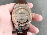 NEW 2021 / ORIGINAL FACTORY BEST 1:1 / AP ROYAL OAK 15402OR 41MM FULL DIAMOND SWAROVKI CAL.3120