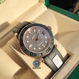 VIP NEW 2021 / ORIGINAL FACTORY 1:1 / ROLEX YACHT MASTER PAVE 40MM 126655 EVEROSE GOLD 18K 6UM