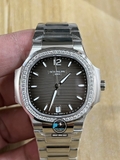 NEW 2023 / 3K FACTORY BEST 1:1 / PATEK PHILIPPE NAUTILUS 7118 LADY 35,2MM DIAMOND BEZEL CAL.324SC