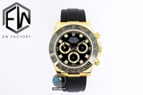 NEW 2021 / EW FACTORY BEST 1:1 / ROLEX DAYTONA OYSTERFLEX GOLD PVD STEEL 904L 7750