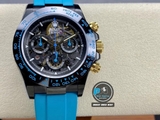 NEW 2023 / GET FACTORY BEST 1:1 / ROLEX DAYTONA BY BLAKEN DLC BLACK & RAINBOW DIAMOND BEZEL CAL.4130