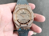 NEW 2021 / ORIGINAL FACTORY BEST 1:1 / AP ROYAL OAK 15402OR 41MM FULL DIAMOND SWAROVKI CAL.3120