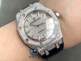NEW 2021 / ORIGINAL FACTORY BEST 1:1 / AP ROYAL OAK 15402OR 41MM FULL DIAMOND SWAROVKI CAL.3120