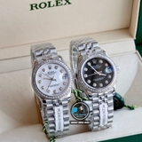 VIP NEW 2024 / FACTORY BEST 1:1 / ROLEX DATEJUST 31MM LADY DEMI VÀNG 18K. KIM CƯƠNG THIÊN NHIÊN. CORE ETA SW200