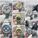 NEW 2025 / PPM FACTORY BEST 1:1 / ROLEX DAYTONA CAL.4130 DIAMOND BAGUETTE BEZEL