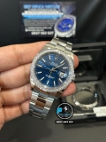 NEW 2024 / CLEAN FACTORY BEST 1:1 / ROLEX DATEJUST BRACELET DIAL MOTIF 3D BLUE 41MM CAL.3235 + LÊN VÀNH BẠCH KIM 46 VIÊN KIM CƯƠNG MOISSAINITE 2,5 LY 💎