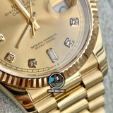 VIP NEW 2024 / ORGINAL FACTORY BEST 1:1 / ROLEX DAYDATE 36MM BỌC VÀNG 18K 6UM CORE ETA 2836-2