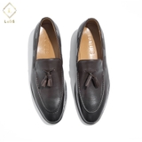 Giày loafer nâu họa tiết chuông 7065-830