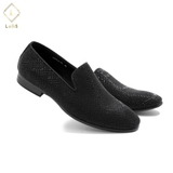 Giày lười đen họa tiết R273-91