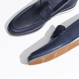 Giày lười xanh đế trắng họa tiết đục lỗ FS333-2