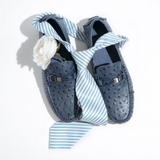 Giày lười nam họa tiết nổ màu xanh 6684-1A-X