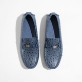 Giày lười nam họa tiết nổ màu xanh 6684-1A-X