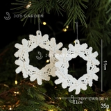 Set 2 Vòng Nguyệt Quế trắng/2PCS White Christmas Wreaths