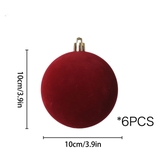 Set 6 Châu Nhung màu đỏ đô (size 100mm) [6pcs Christmas Ball Ornaments Red Velvet 100mm]