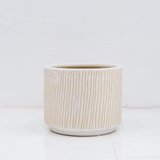 Chậu Trụ Kẻ Trắng L [White Striped Pot] (D33H26)