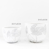 Com.Pot_[Dancing Leaves] (D37H30 White)