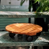 Đế gỗ bánh xe [Wooden Plant Stand with Wheels]