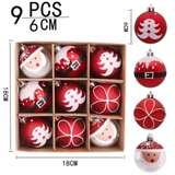 Set 9 châu 60mm Tông đỏ trắng Santa
