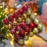 Set 50 Châu 40mm/Tông đỏ vàng [50pcs Christmas Ball Ornaments 40mm/Red and Gold]