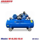 Máy nén khí 2 cấp nén Aramco 4 Kw 1 pha 220V W-0.36/12.5, 200 lít