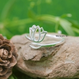 Nhẫn Bạc Nữ Thiết Kế Hình Hoa Sen N2409020080