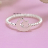 Nhẫn Bạc Nữ Teen Xoắn Hình Trăng Sao N2408280075