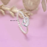 Nhẫn Bạc Nữ Teen Xoắn Hình Trăng Sao N2408280075