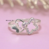 Nhẫn Bạc Nữ Trơn Thiết Kế Đính Đá Cách Điệu N2408260022