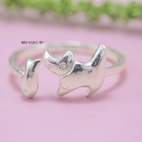 Nhẫn Bạc Nữ Teen Mẫu Nhẫn Mở Hình Con Mèo N2408280039