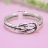 Nhẫn Bạc Nữ Teen Mẫu Nhẫn Mở Hình Nút Thắt N2408280071