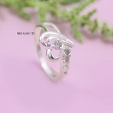 Nhẫn Bạc Nữ Trơn Thiết Kế Hình Trái Tim Đính Đá N2408260019